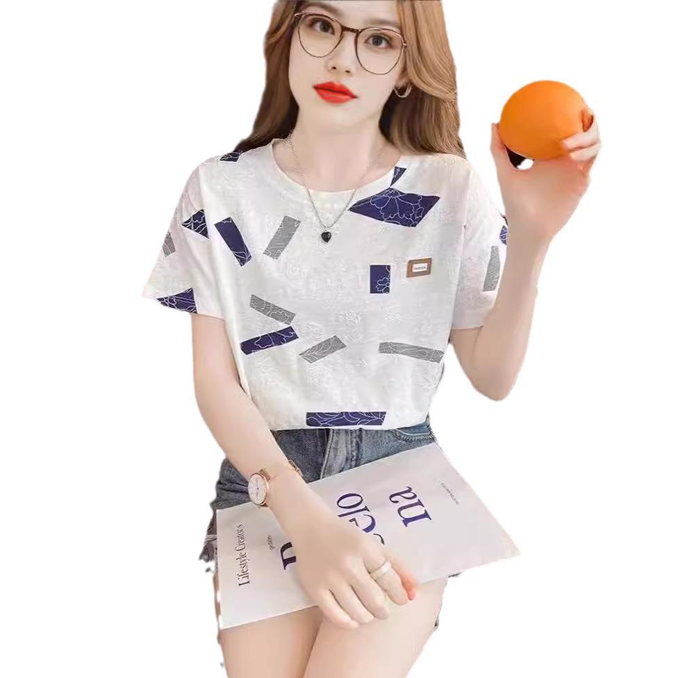 Women's Loose Half-Sleeve White T-Shirt - Summer 2026 Korean Style