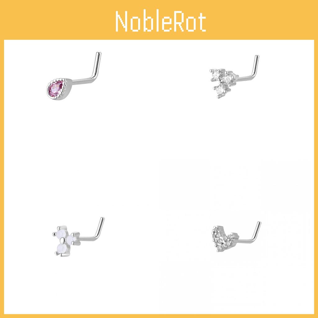 Stainless Steel Butterfly Style Nose Hoop Jewelry With White Crystal For Women Men