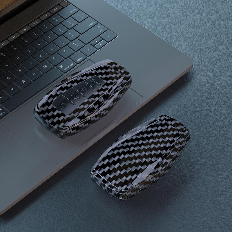 Carbon fiber pattern Car Key Case Remote Cover Shell Holder For Geely New Coolray Binray Preface Okavango Monjaro Emgrand Altas
