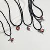 Gothic Style Heart And Butterfly Black Crystal Beaded Necklace Unique Neck Chain For Women Seeking Unique Fashion