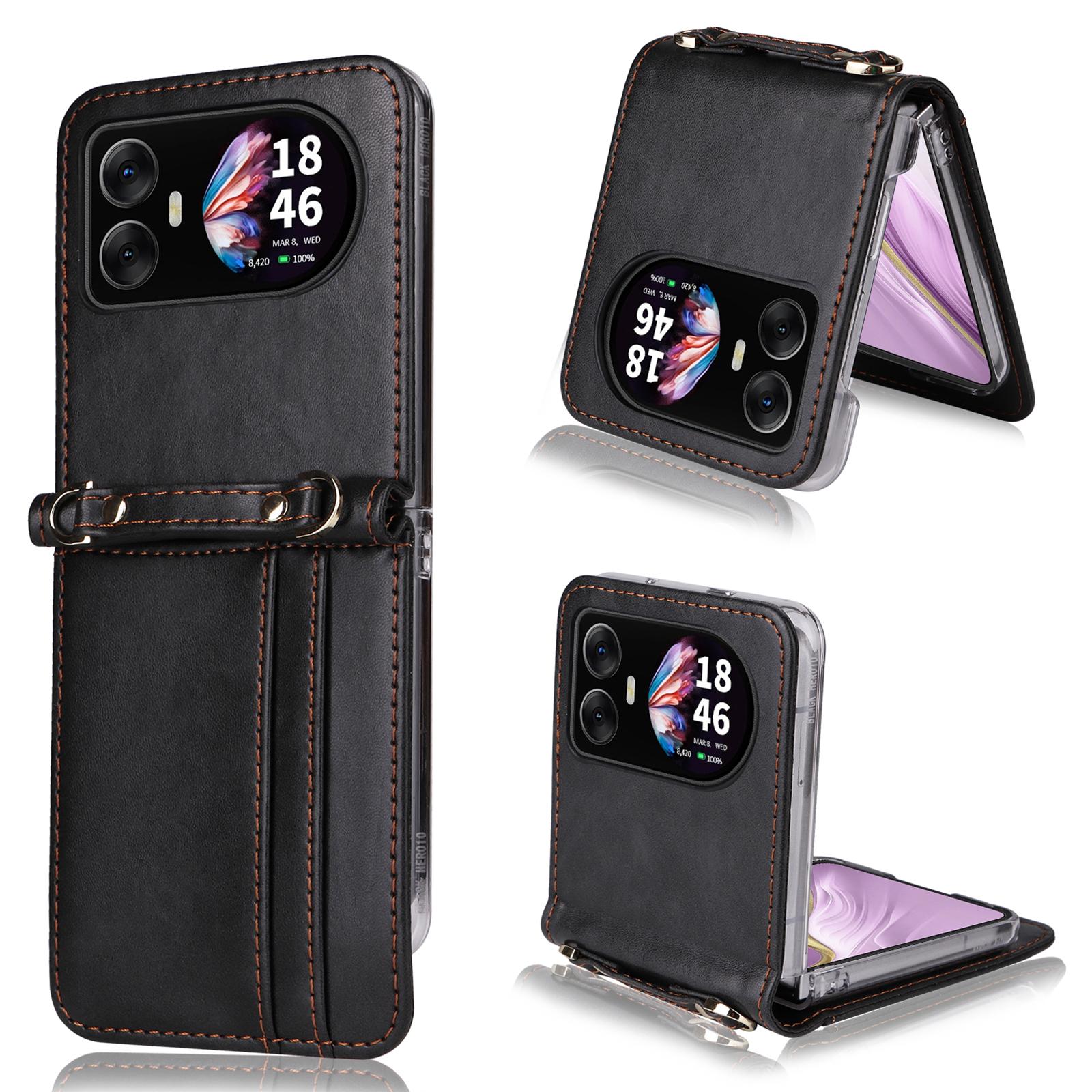 

Для Blackview Hero 10 4G Чохол Слоти для карток Шкіряний чохол для телефону зі шнурком Black