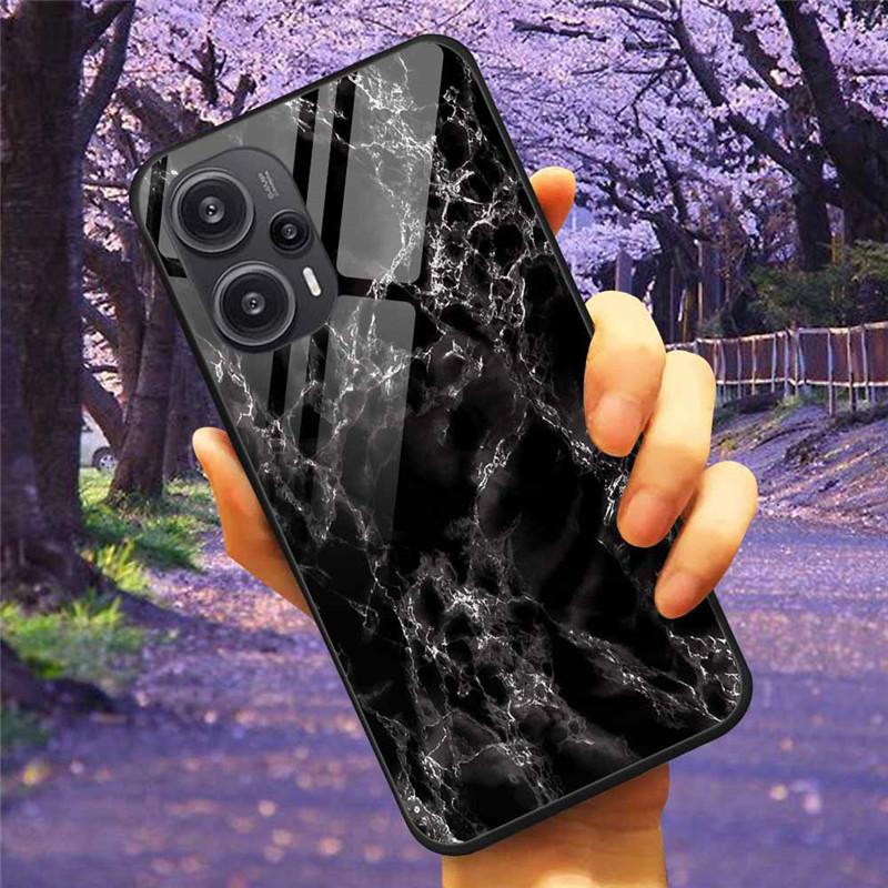 For Xiaomi Poco F5 5G / F5Pro Case Tempered Glass Lake Moon Hard Phone Cover for POCO F5 Pro Capas Funda on PocoF5 Luxury Coque