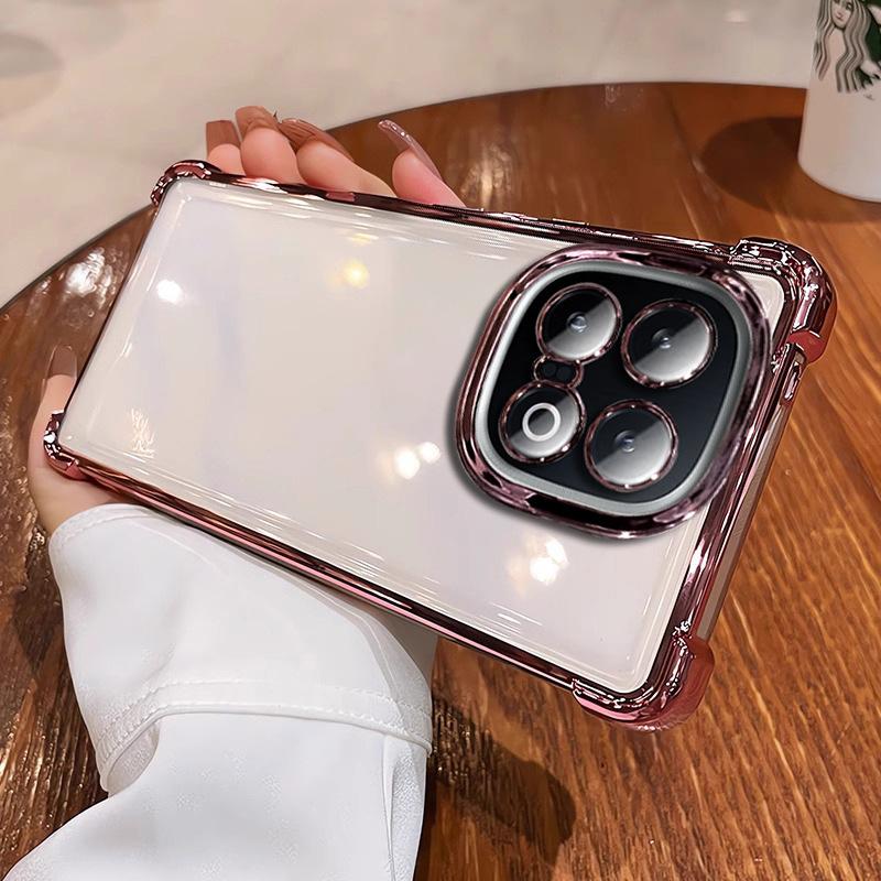 Applicable To iQOO13 Mobile Phone Case, Airbag Anti-drop, Self-contained Lens Film iQOO Z9 Electroplated Silicone Transparent Soft Case