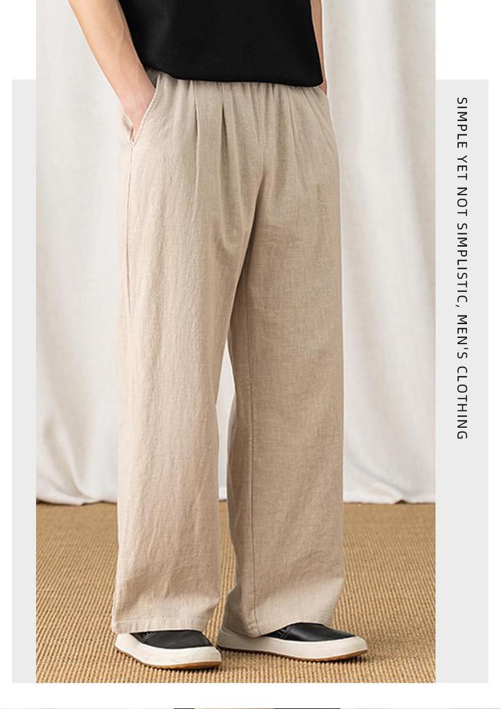 Ramie Blend Men's and Women's Casual Pants Breathable Pants