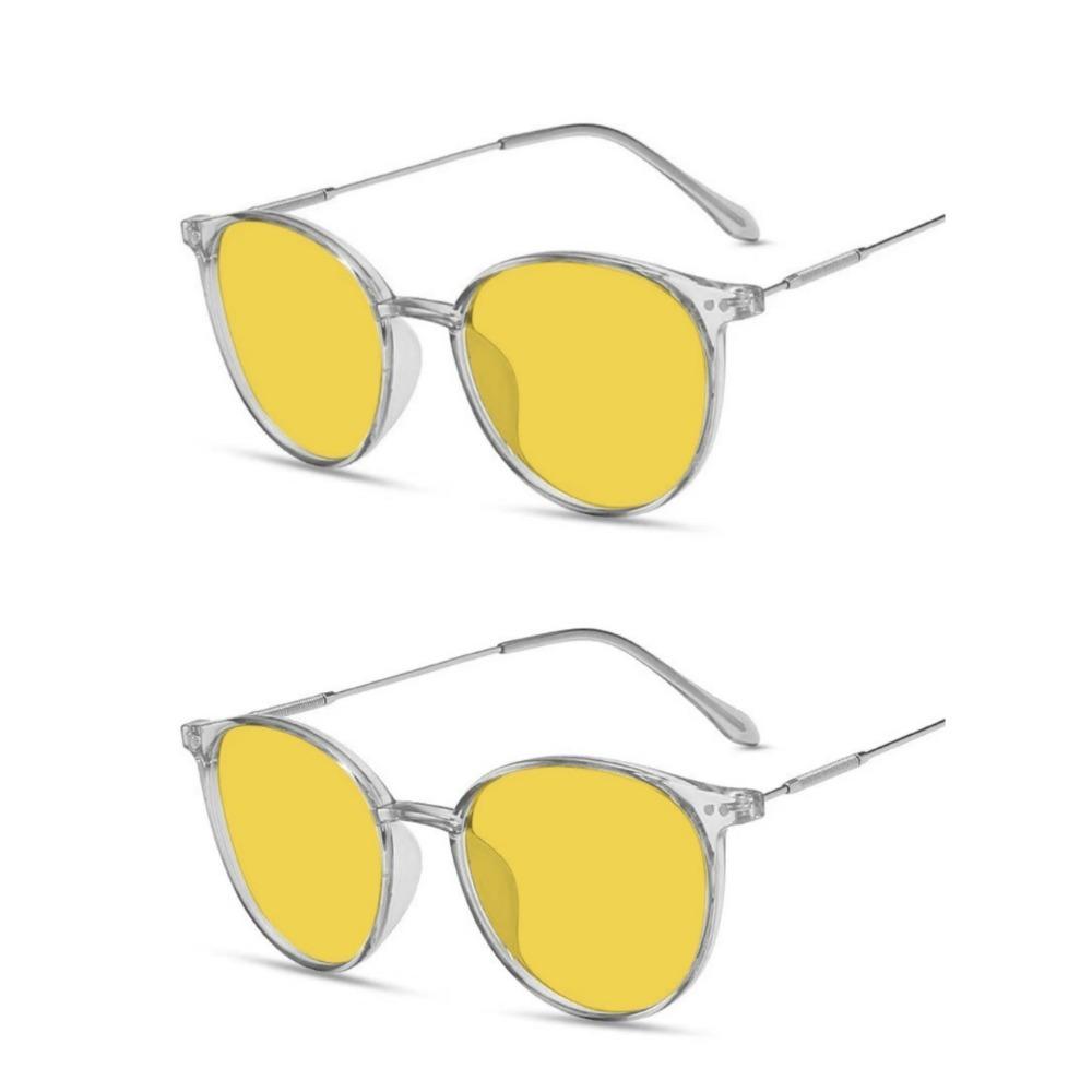 2PCS Ultra light and fashionable women's driving night vision goggles with color changing protective glasses