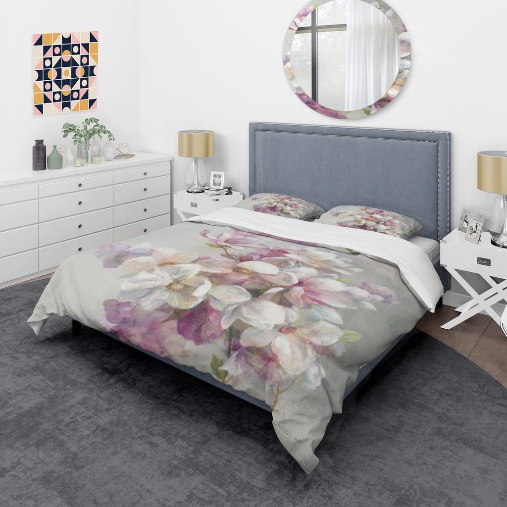 Comforter Plant White Magnolia Flower Art Bedding Set Suitable For Children Adult Bedroom Decoration