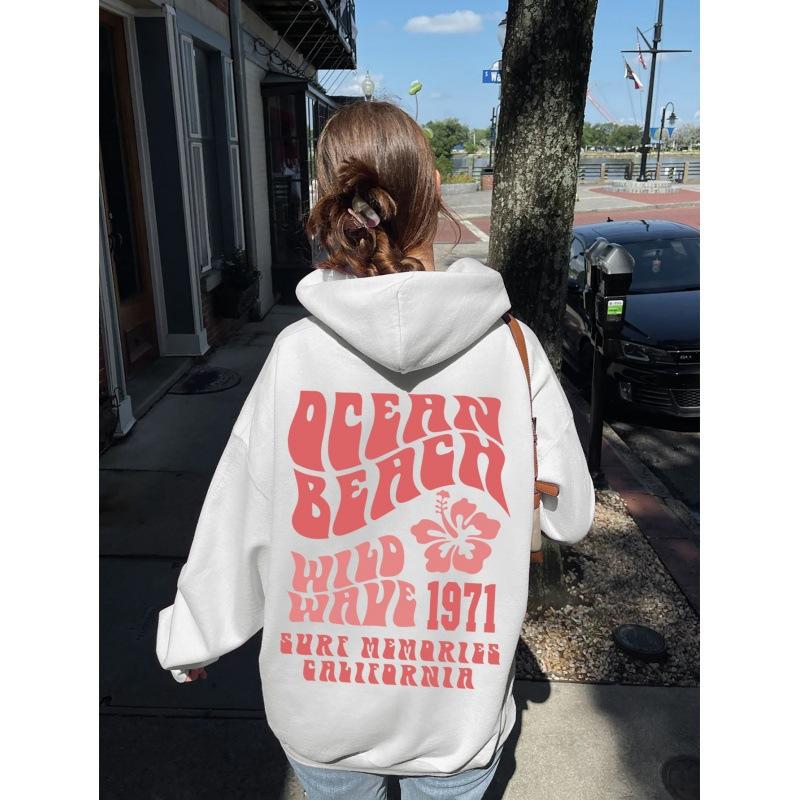 S-5XL Men's and Women's Fleece Sweater Plain Letter Print Kangaroo Pocket Drawstring Print Hoodie