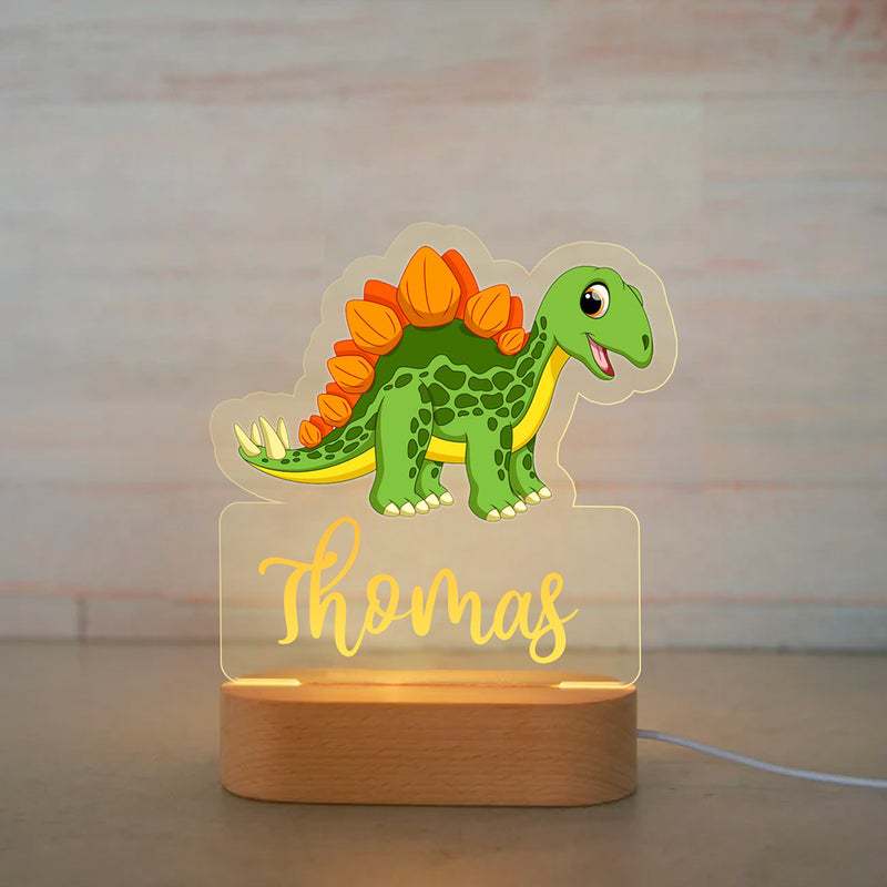 Personalized Rainbow Unicorn LED USB 7 Colors Night Light Custom Name Acrylic Lamp Wood Base For Baby Kid Children Bedroom Decor