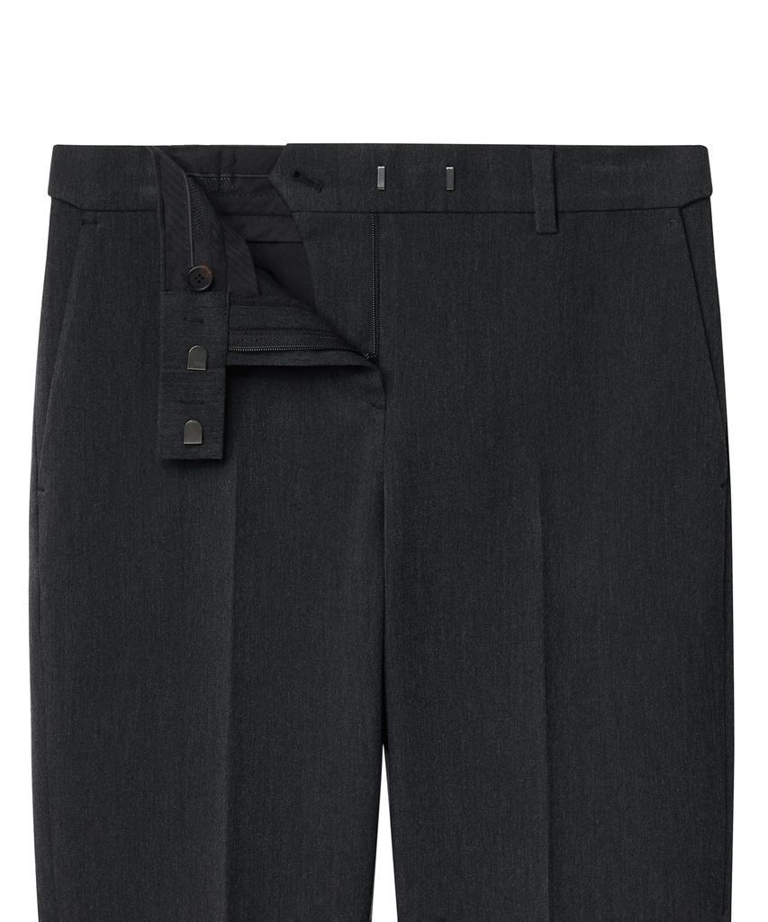 MUSINSA STANDARD WOMAN Women'S Slim Straight Hidden Elastic Waist Slacks [Charcoal Gray]