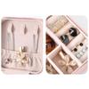 Mini Jewelry Travel Case Small Portable Organizer Portable Display Storage Box For Rings Earrings Necklaces Gifts Travel Jewelry