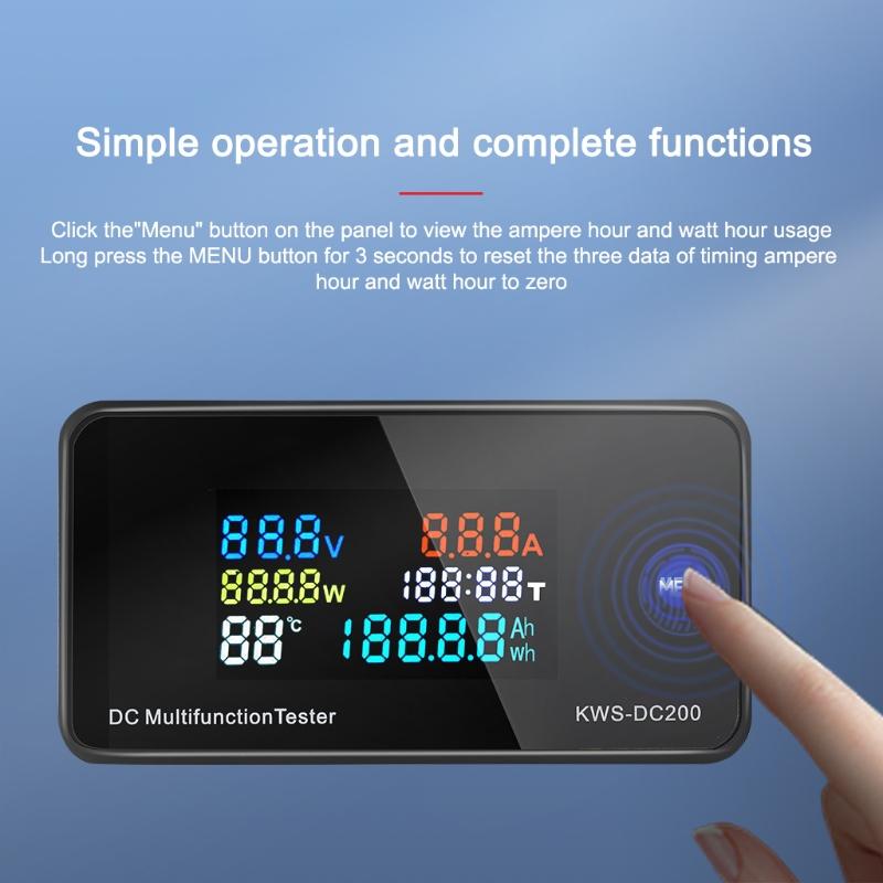 Digital LCD Voltmeter Ammeter 10/50/100A Current Power Energy Meter 0-200V 10/50/100A  DC Multifuntional Tester