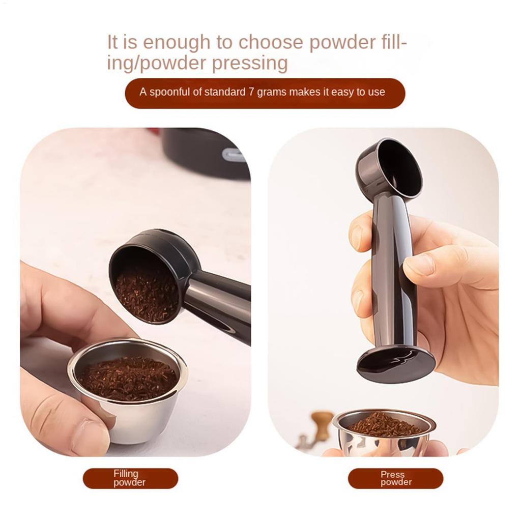 Stand Up Espresso Scoop Tamper Reusable Accurate Coffee Press Tool for Ground Coffee Protein Powder Hot Cocoa Mixing Tamping