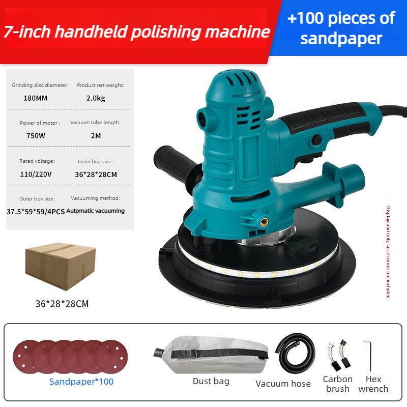 Ultra Light Portable Electric Wall Polishing Machine Self Suction Drywall Sander Short Handle Wall Handheld Sandpaper Machine