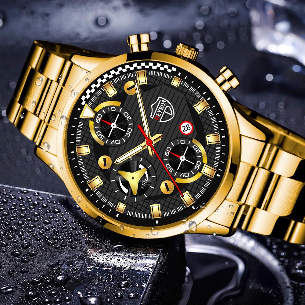 Trendy Brand Business Men's Watch Luxury Sports Men's Calendar Watch Student Sports Watch Stainless Steel Watch Quartz Watch