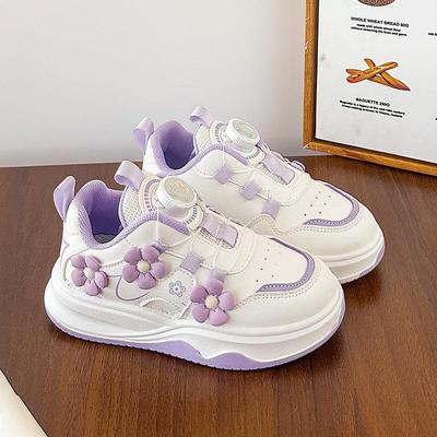 2025 Kids' Sports Shoes: Stylish White Board Sneakers for Girls - Perfect for Spring & Autumn, Versatile & Cute