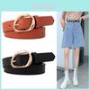 Stylish Women's Pu Leather Belt With Pin Buckle For Fashionable Slimming Look In Black Coffee And White