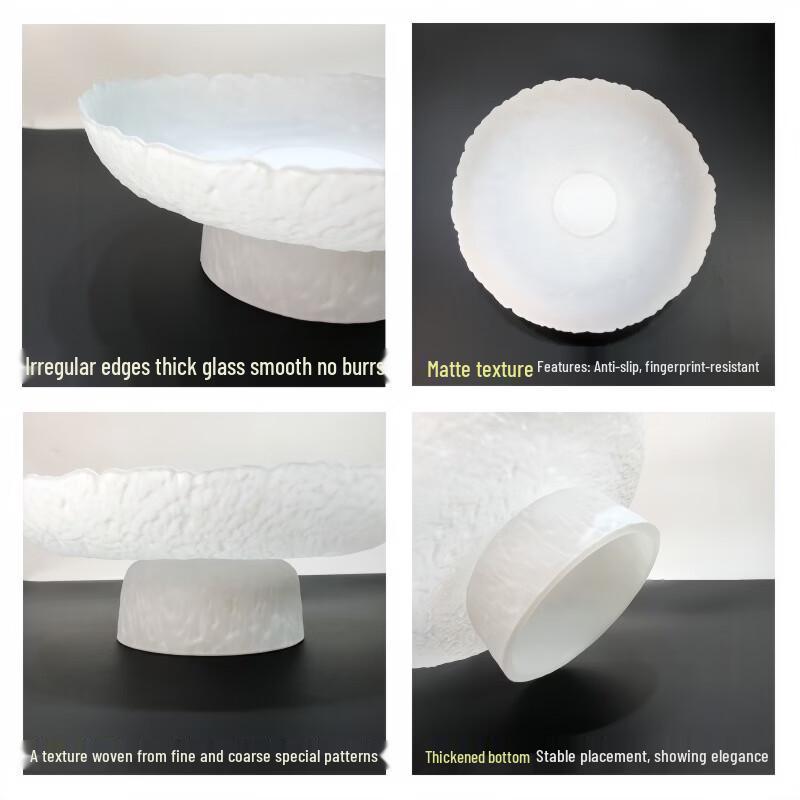 Frosted Glass Pedestal Fruit & Snack Plate