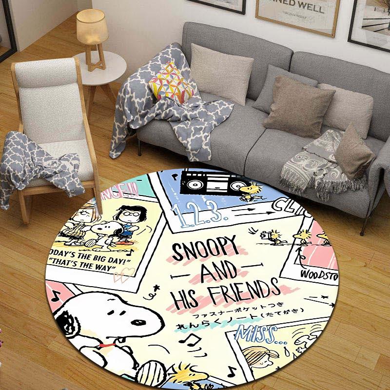 Dreamy White Beagle Newspaper Friends Carpet, Ivory Cream Stylish Accent, Great Gift for Kids Family and Friends with Soft with Beauty