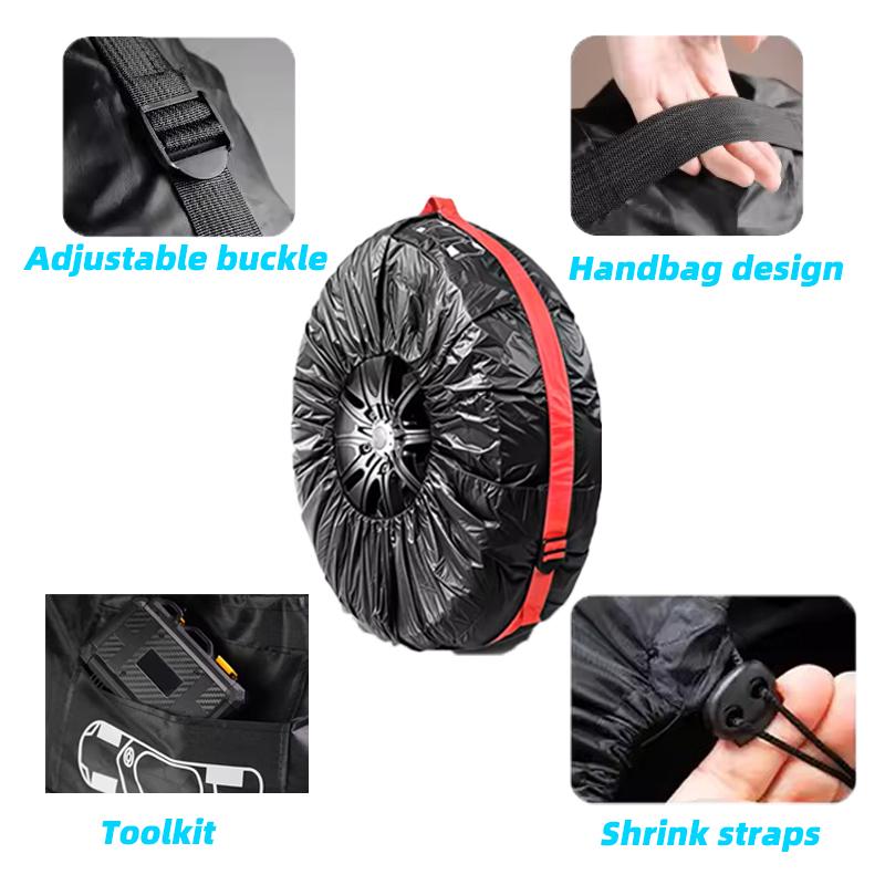 4-pieces Car Tire Covers Waterproof, Dustproof, and Dirt-Resistant Spare Tire Covers for 13-18 Inch / 19-21 Inch Tires