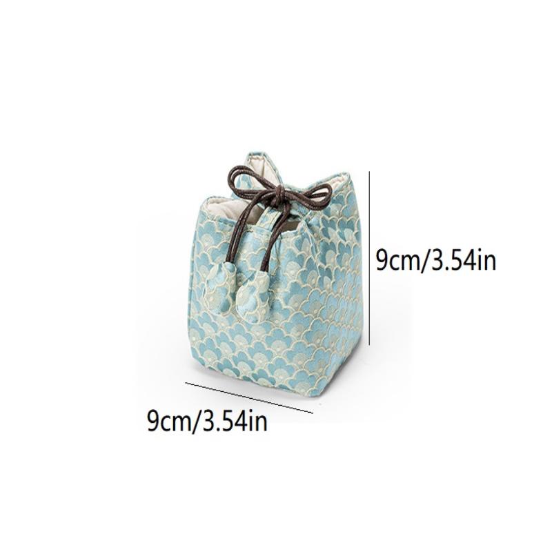 Tea Set Storage Bag Chinese Style Thickened Multi-Functional Teapot Cloth Pouch Protective Portable for Holiday Trips