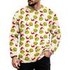 Men's Plus Size Loose Fit Casual Neck Long Sleeve T-Shirt with Christmas Print for Fall and Winter