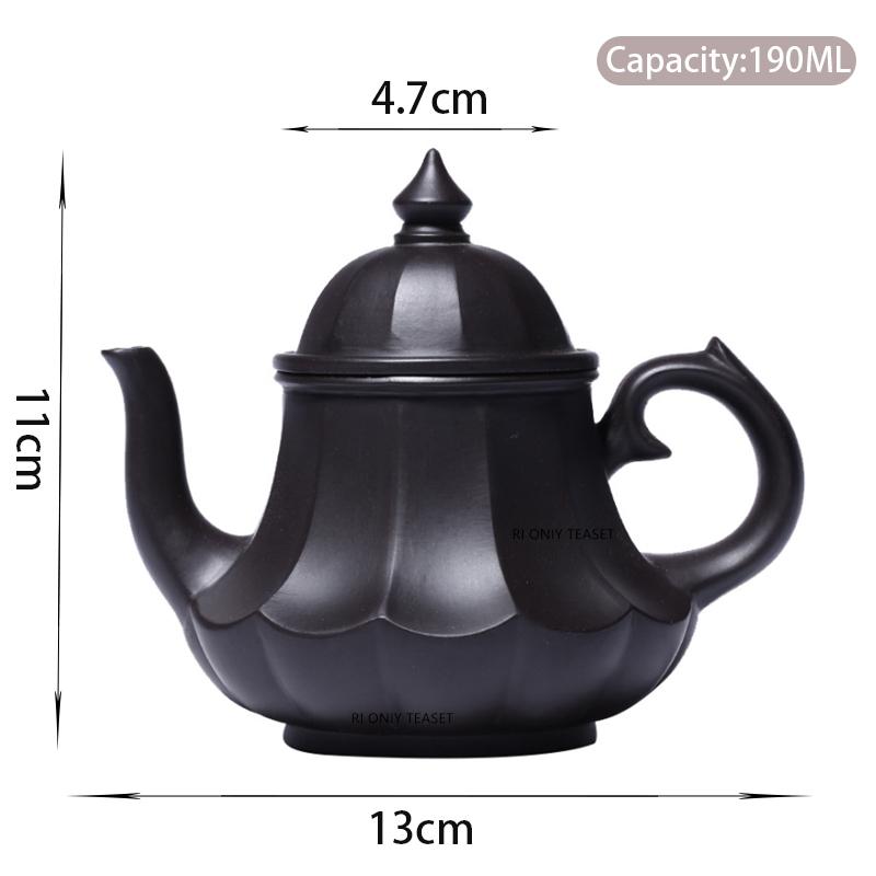 

190ml Yixing Purple Clay Teapots Raw Ore Black Mud Tea Pot Creative Handmade Kettle Chinese Famous Zisha Teaware Customized