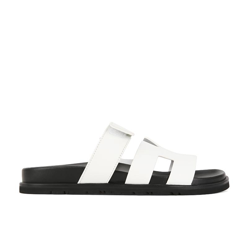 

A large number of spot, Su Yinyin, super second uncle~ leather Velcro casual thick-soled H slippers women s sandals outside summer wear 35