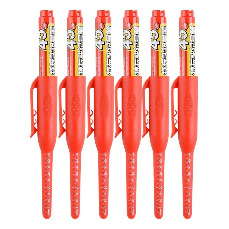 45mm Diep Gat Markeerpennen Multifunctionele Lange Kop Timmerman Pen Voor Badkamer Houtbewerking Metaal Waterdichte Lange Punt Markeerpennen