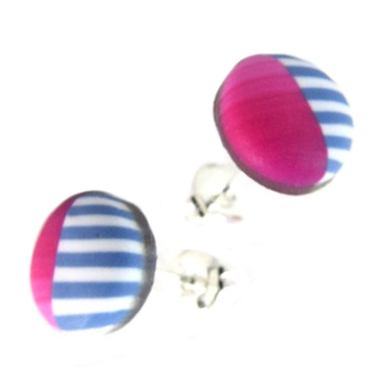 

Les Trésors De Lily [P9842] - Серьги ручной работы «Коломбина и Арлекин» розовые, синие, белые - 9 мм