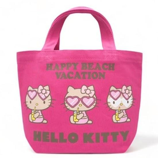 Sanrio Mini Tote Bag Hello Kitty Sunburnt Summer Lunch Walking (Pink)