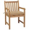 Garden Chairs 8 pcs with Beige Cushions Solid Teak Wood