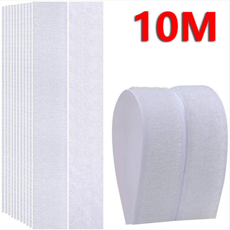 5M 20/25/30/50mm width Magic tap selfadhesive hook and loop fastener nylon sticker disks velcro tape sewing adhesive with glue