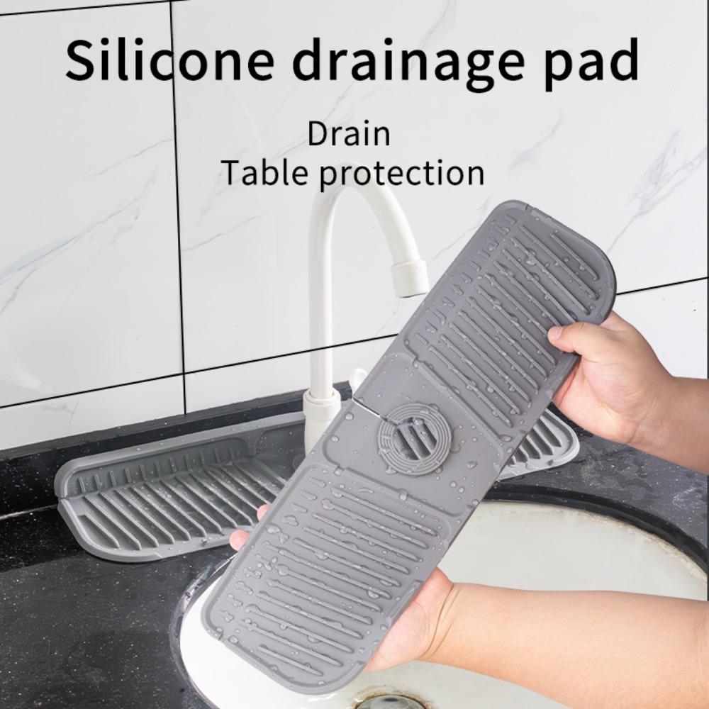 Faucet accessories Water Catcher Mat Silicone Sink Splash Pad Durable Faucet Mat  Kitchen Bathroom