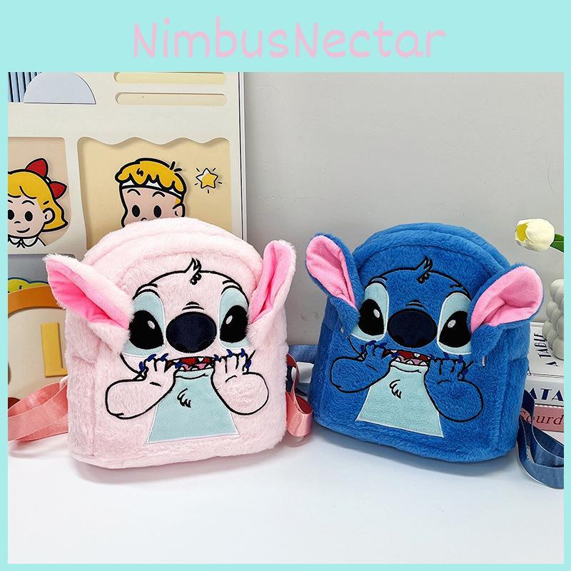 Stitch Plush Backpack For Students With Cushioned Straps Durable Polyester Material Special Characters Included