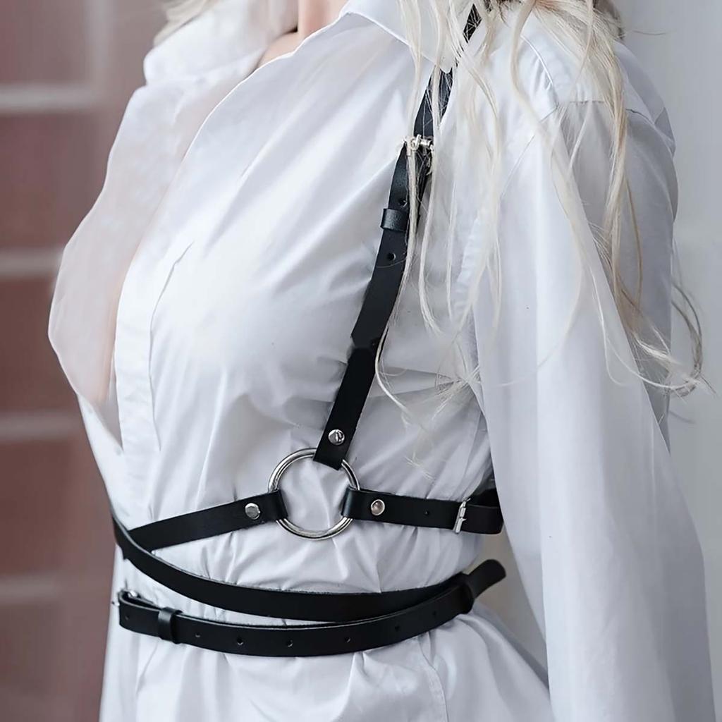 Жіночий готичний джгут із штучної шкіри, регульований шипований ремінь з декором Жіночий готичний джгут для нижньої білизни Бондажна білизна