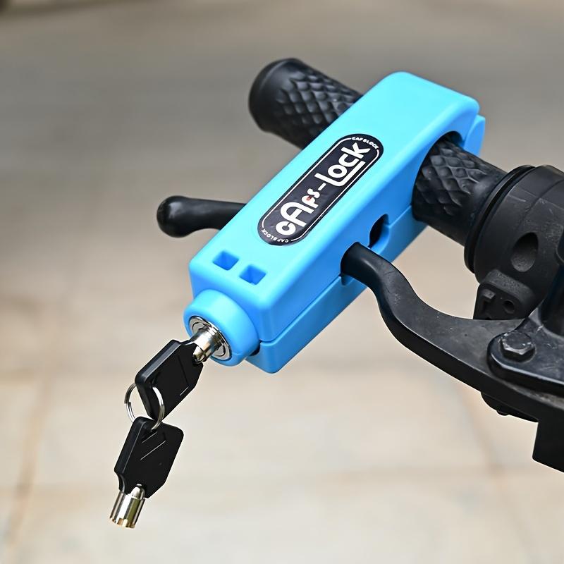 Bike Handlebar Lock, Compact ABS Anti-Theft Lock, Lightweight Portable Cycling Security for Commuting & Travel, Free 5 Reflective Stickers
