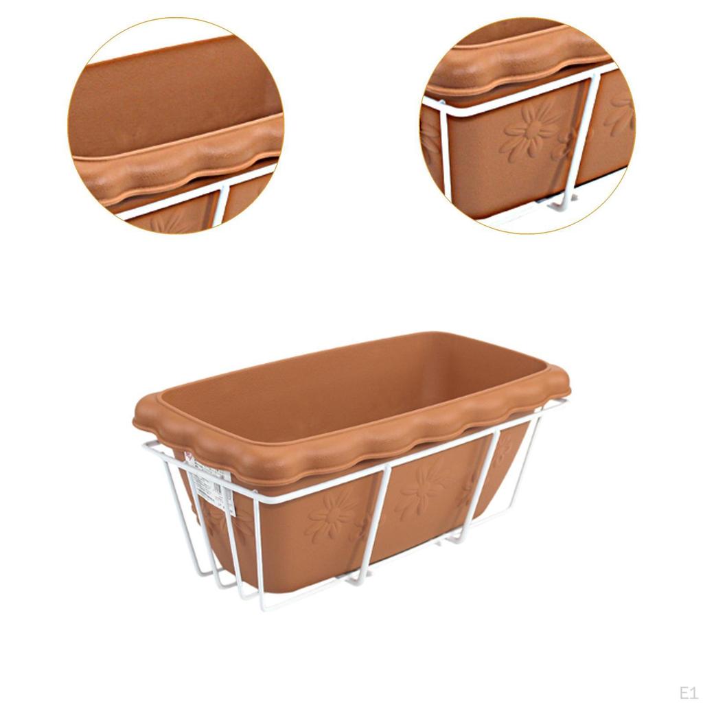 Balcony Railing Flowerpot with Tray And Rack for Outdoor