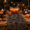Black Lace Table Runner Halloween Runner, 70 x 15 Inch Spider Web Pumpkin Pattern Spooky Gothic Dinner Decoration for Kitchen Decor, Party Supplies