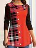 Tricou de damă cu mânecă lungă și guler cu nasturi, mărime plus, toamnă/iarnă 2023