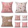 45x45cm Pink Christmas Gift Series Printed Pattern Polyester Cushion Cover Home Living Room Sofa This Is a Pillowcase