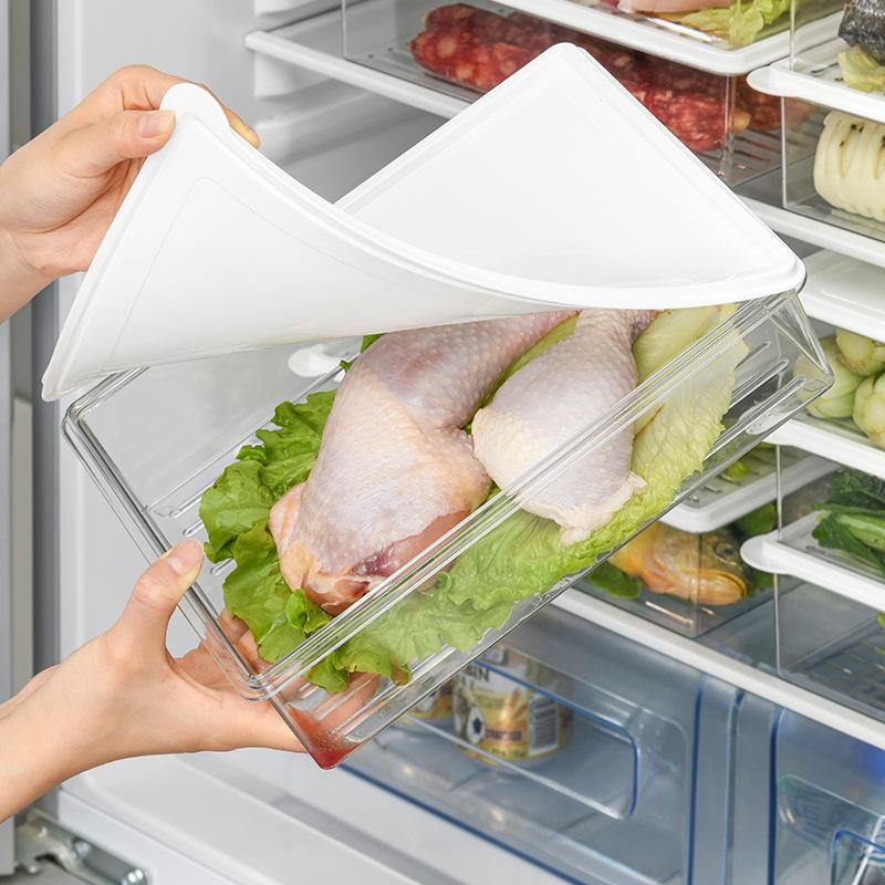 Transparent Plastic Refrigerator Storage Box Drawer Crisper Food Vegetable Egg Box Kitchen Hanging Storage Box Shelf Box