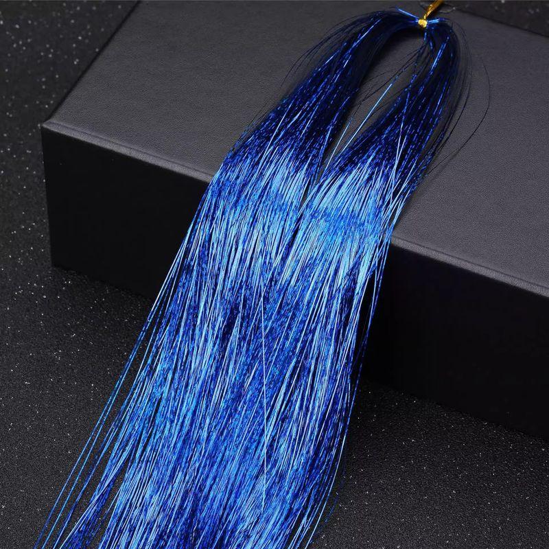 

Colorful Hair Braiding String Wig Thread Female Seven Gold Silk Color Invisible Seamless Hair Extension Ribbon Kids Tie-up Hair Dreadlocks Headdress Gold wire [Royal Blue] 2 Pack