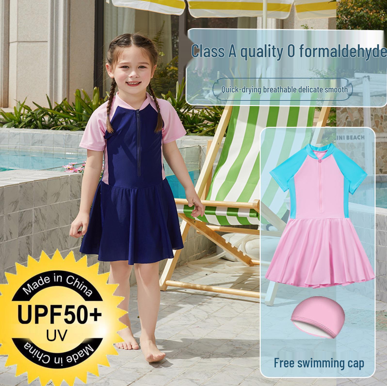 

Girls Quick-Dry Cartoon One-Piece Swimsuit with Sun Protection XXL (9-11 Years)