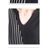 Plus Size Summer New Women's Clothing Lazy Style V-neck Loose Bottoming Thin Section Niche Five-quarter Sleeve Top Striped Splicing