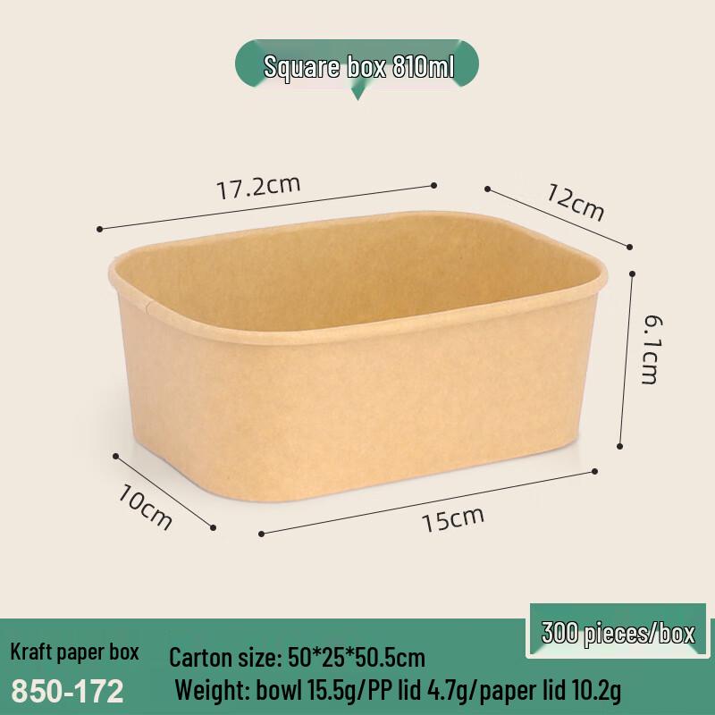 Yuanzhenghe Disposable Round Kraft Paper Meal Boxes