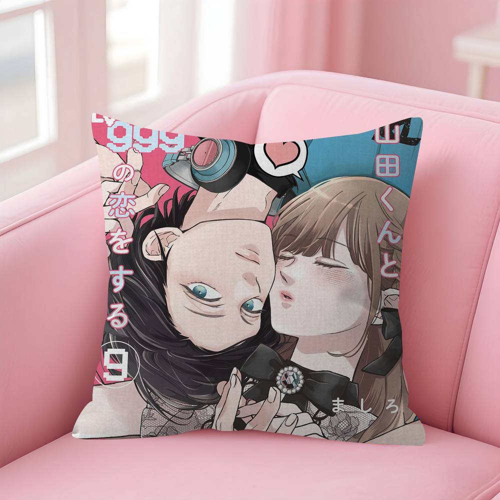 Anime My Love Story With Yamadakun At Lv999 Cushion Cover Inches Farmhouse Decor Home Throw Pillow Covers for Couch Decorations