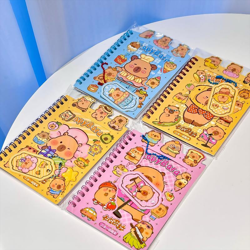 Cartoon Anime Cute Capybara Booklet Roll Book Sticker Combo Book Student Decompress Diy Booklet Material School Supplies Gift