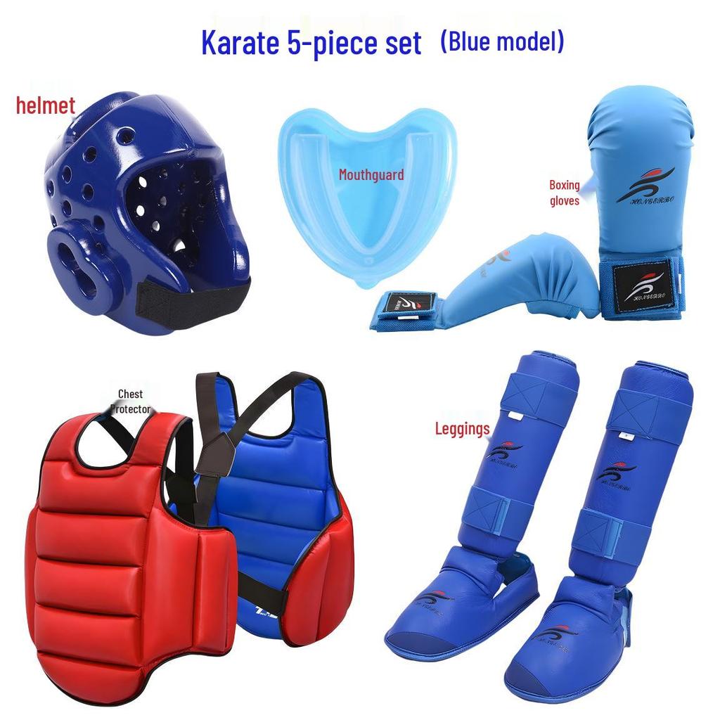 Children's Karate & Boxing Gear Set: Gloves, Shin Guards, Ankle Guards, Helmet, Chest Protector
