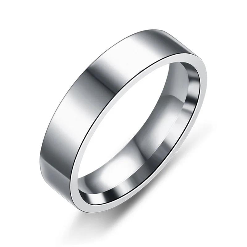 6mm Trendy Stainless Steel Black Rings for Women And Men Fashion Wedding  Wholesale Charm