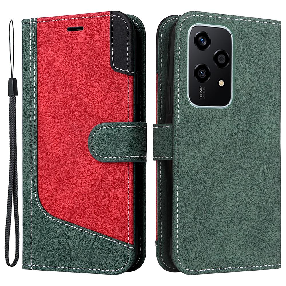 

For Honor 200 Lite Case Three-color Splicing Card Holder Phone Cover Green